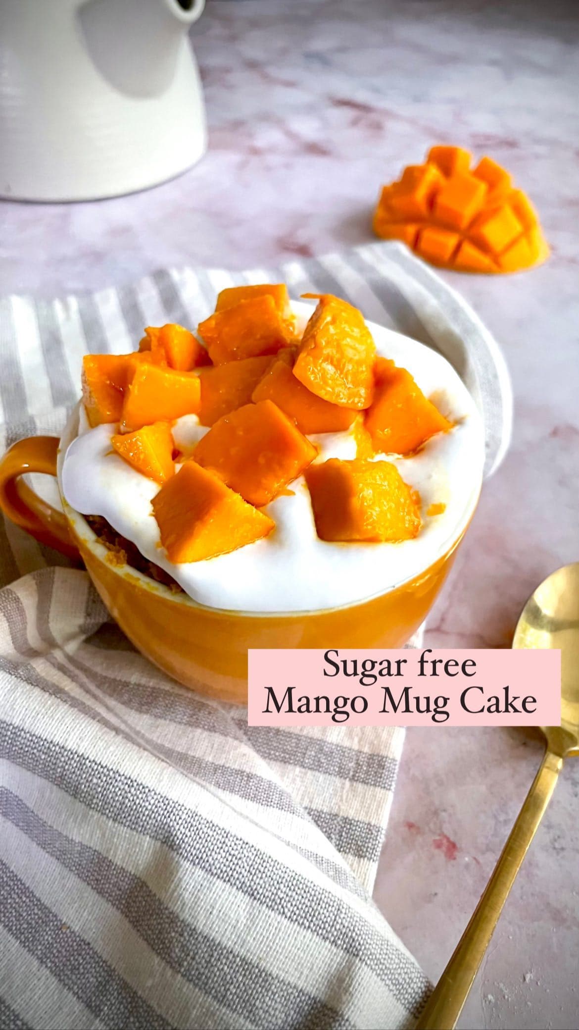 Sugar-free Mango mug cake