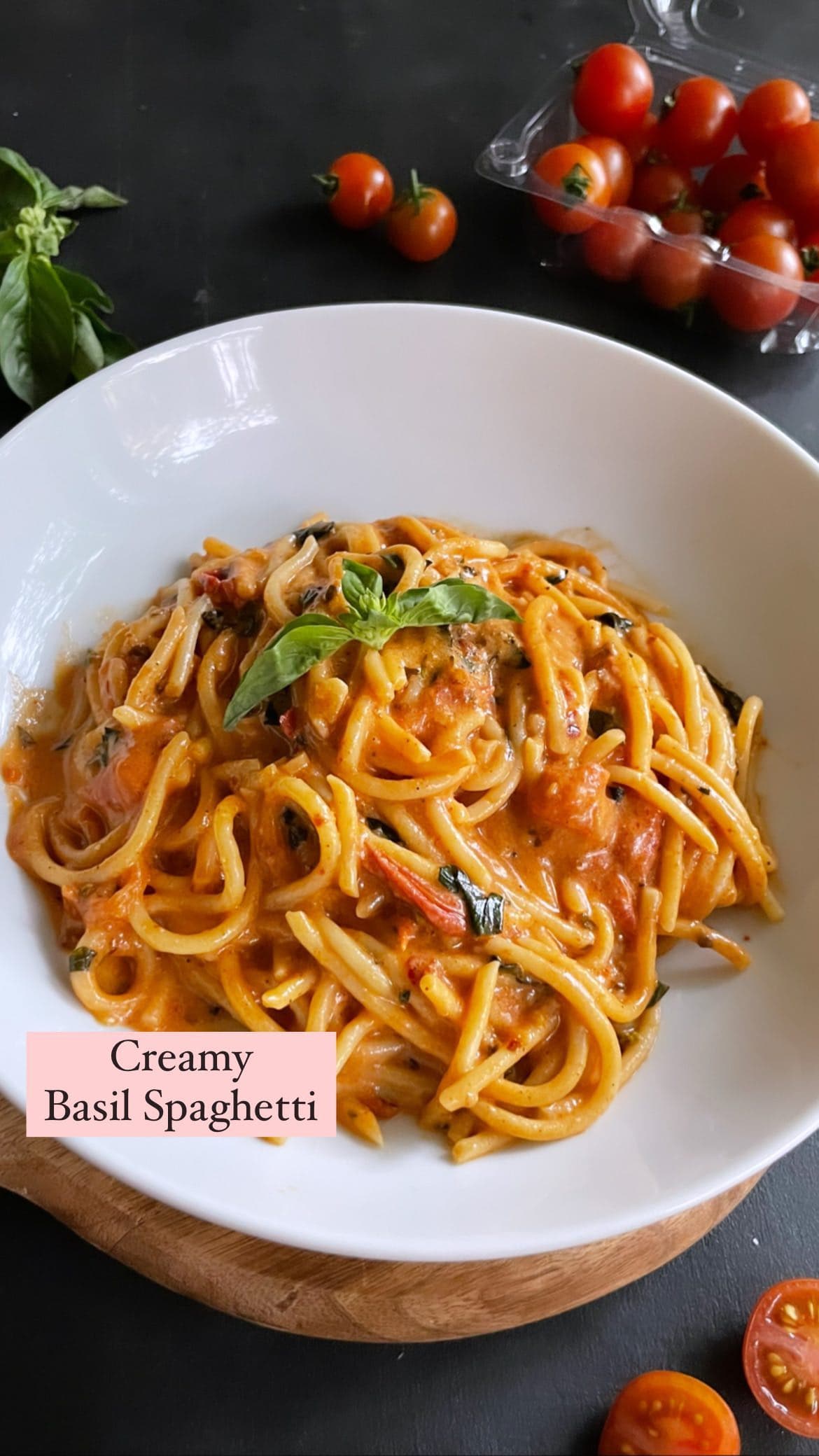 Creamy Basil Spaghetti