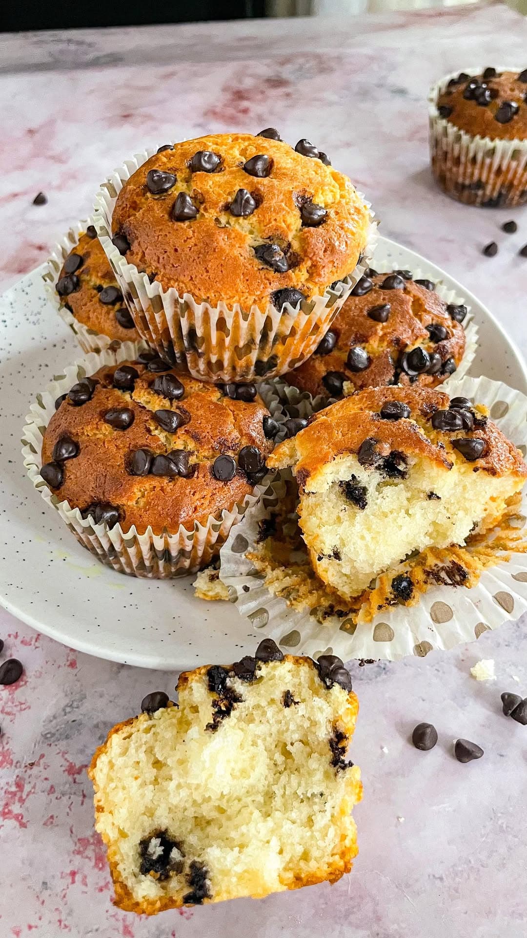 Eggless Choco chip Muffins