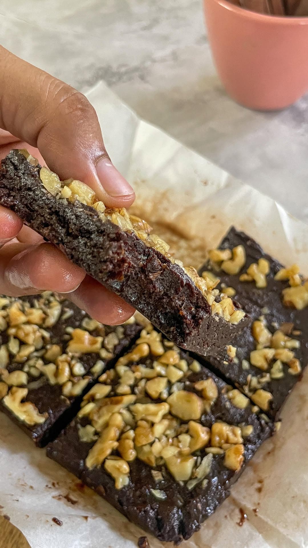 No Bake Chocolate Walnut Brownies