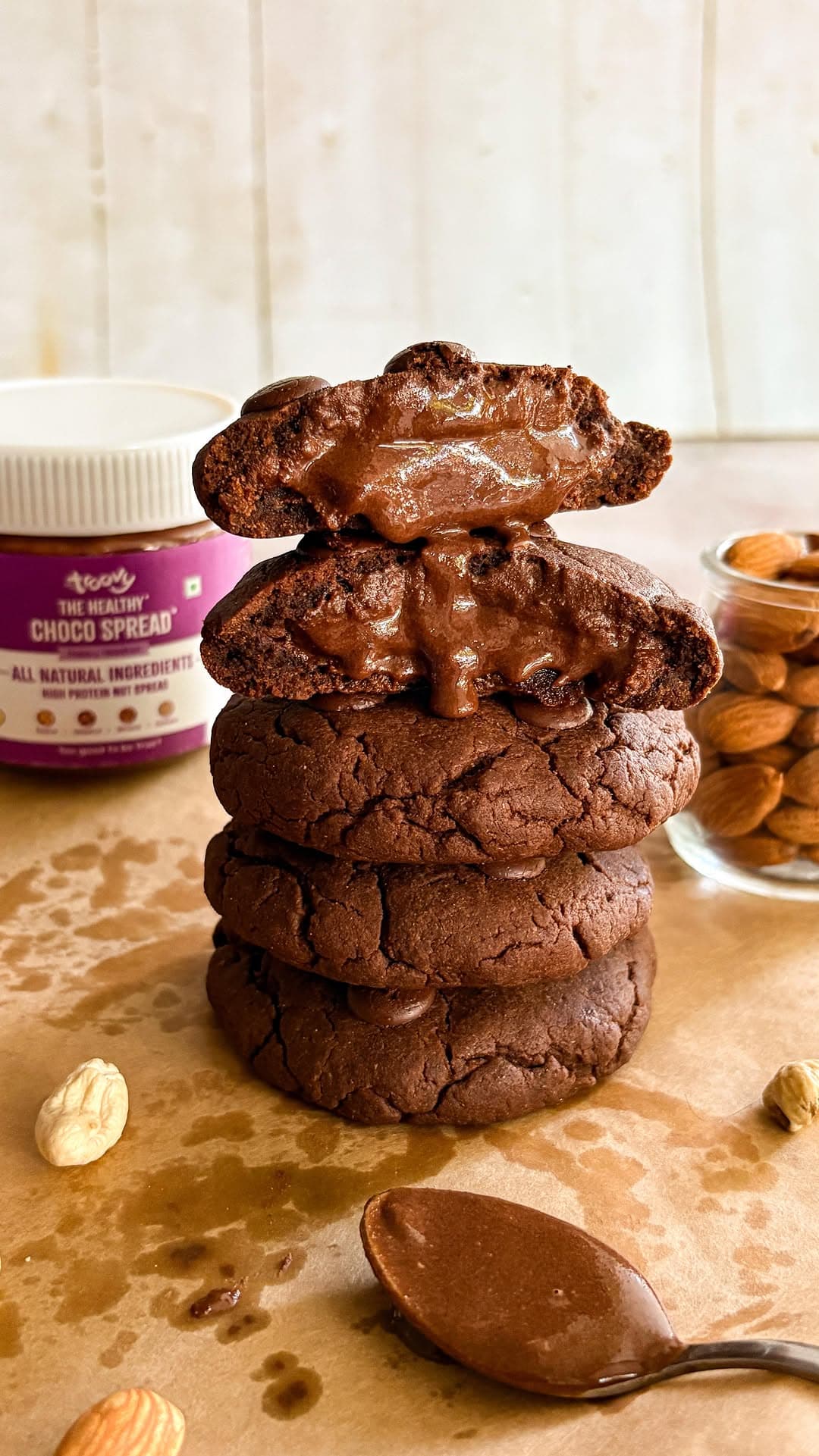 Healthy Chocolate Lava Cookies (Eggless Makes 6)